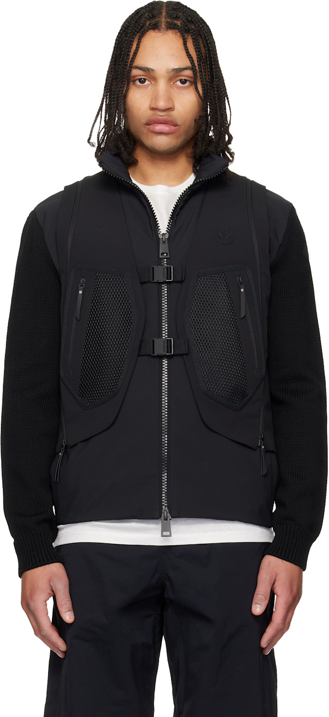 Moncler: ブラック 'Matt Black' Spica 2-in-1 ベスト | SSENSE 日本