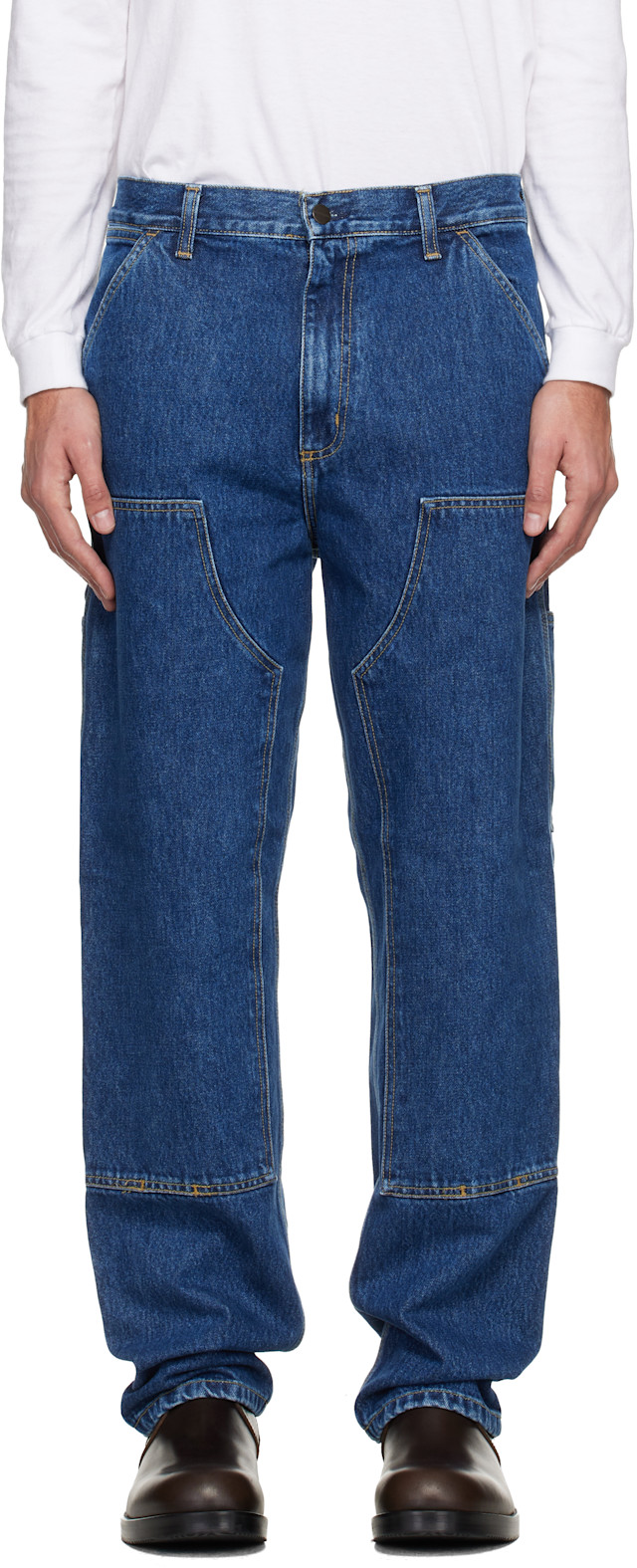 Carhartt Work In Progress: Blue Double Knee Jeans | SSENSE