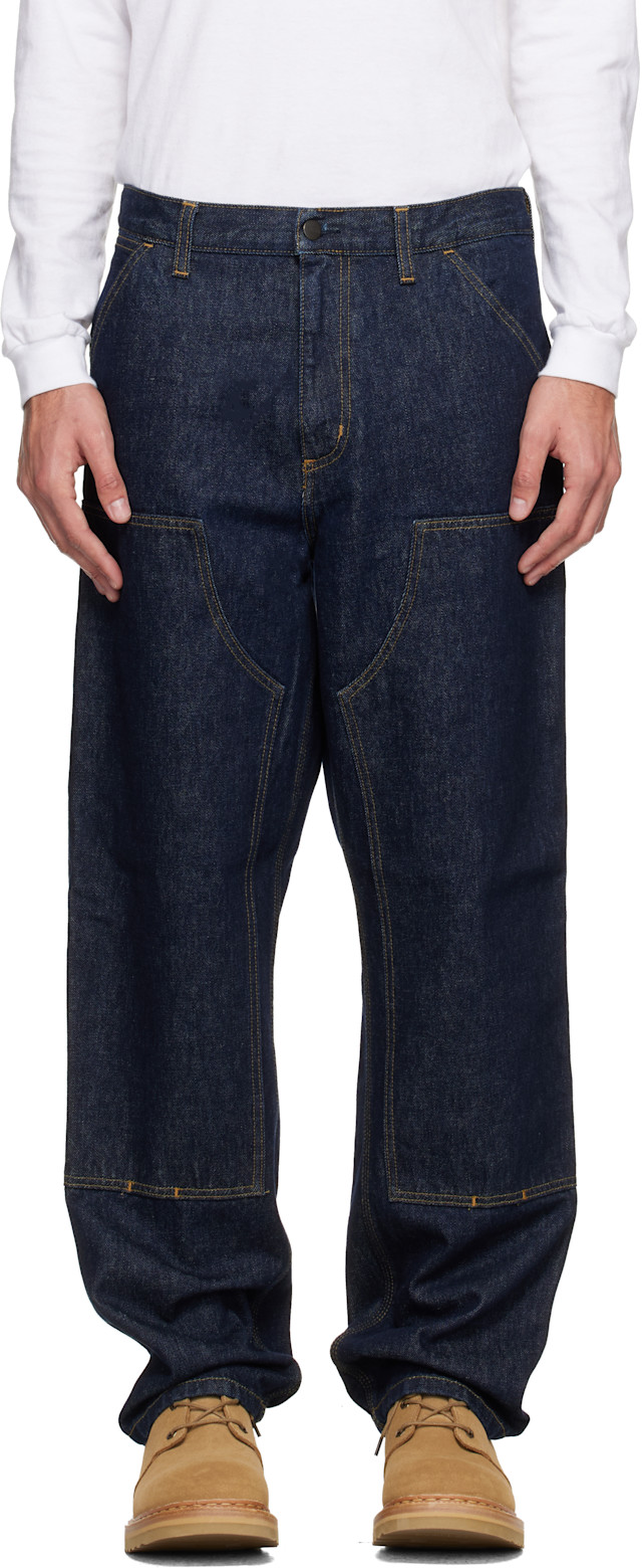 Carhartt Work In Progress: Navy Double Knee Jeans | SSENSE