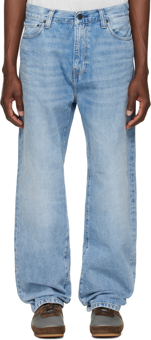 Carhartt Work In Progress: ブルー Aaron ジーンズ | SSENSE 日本