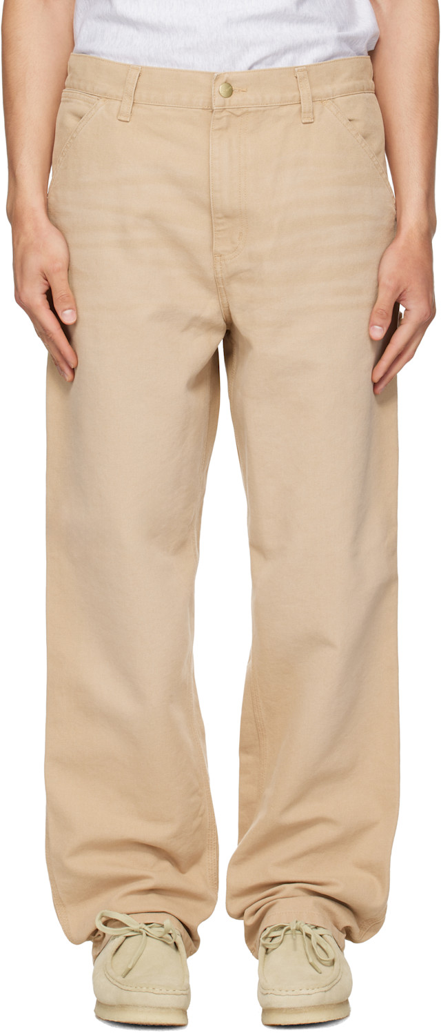 Carhartt Work In Progress: ベージュ Single Knee トラウザーズ