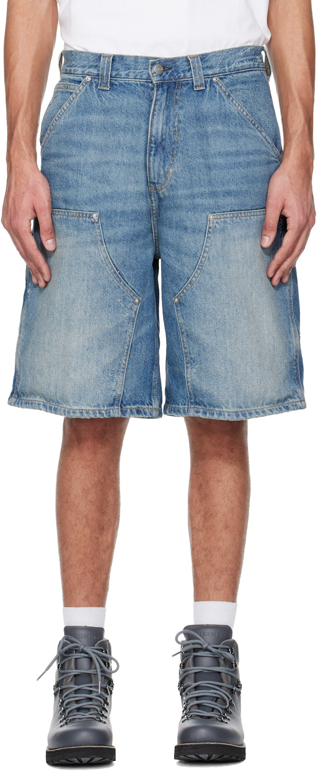 Carhartt Work In Progress: Blue OG Aden Double Knee Denim Shorts