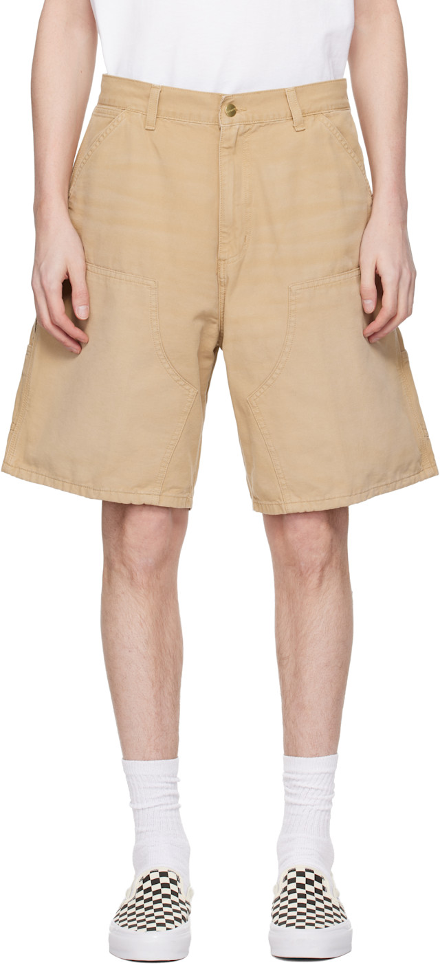 Carhartt Work In Progress: Beige Double Knee Shorts | SSENSE