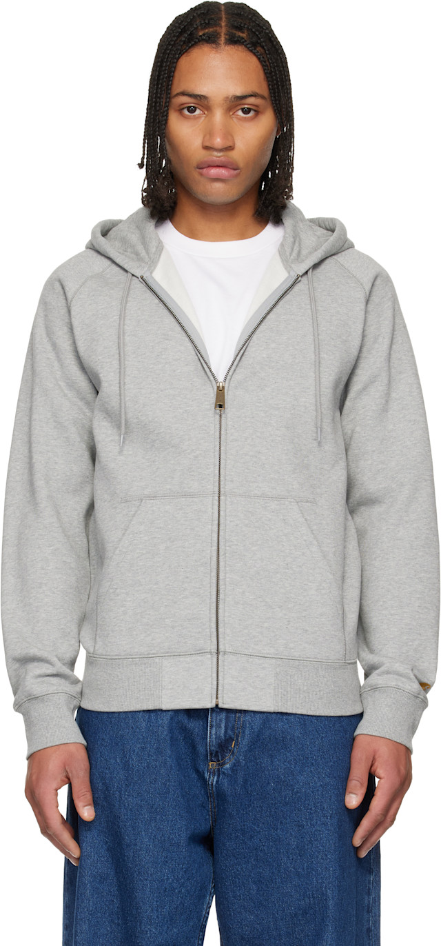 Carhartt Work In Progress: Gray Chase Hoodie | SSENSE