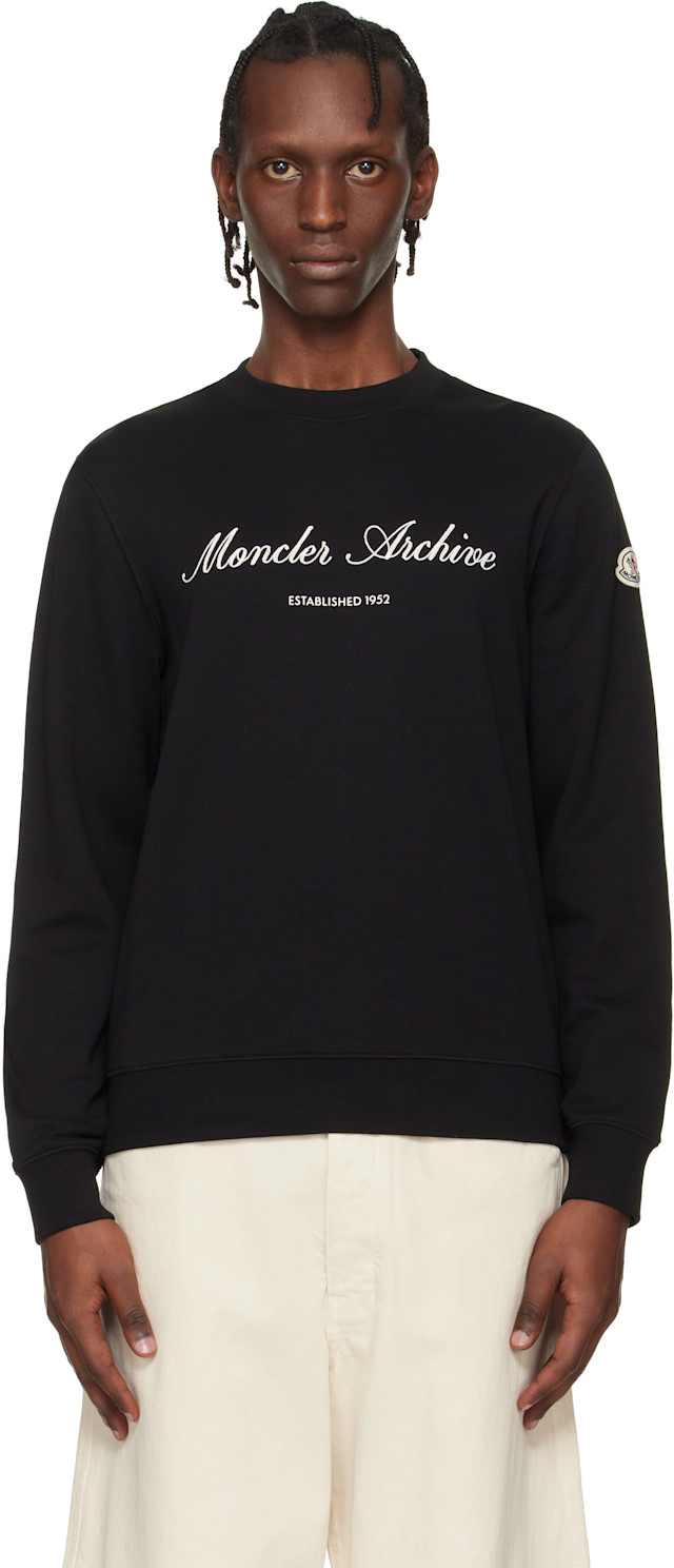 【12Y】モンクレールアンファン☆ロゴスウェットシャツ♪ moncler-black-cotton-blend-