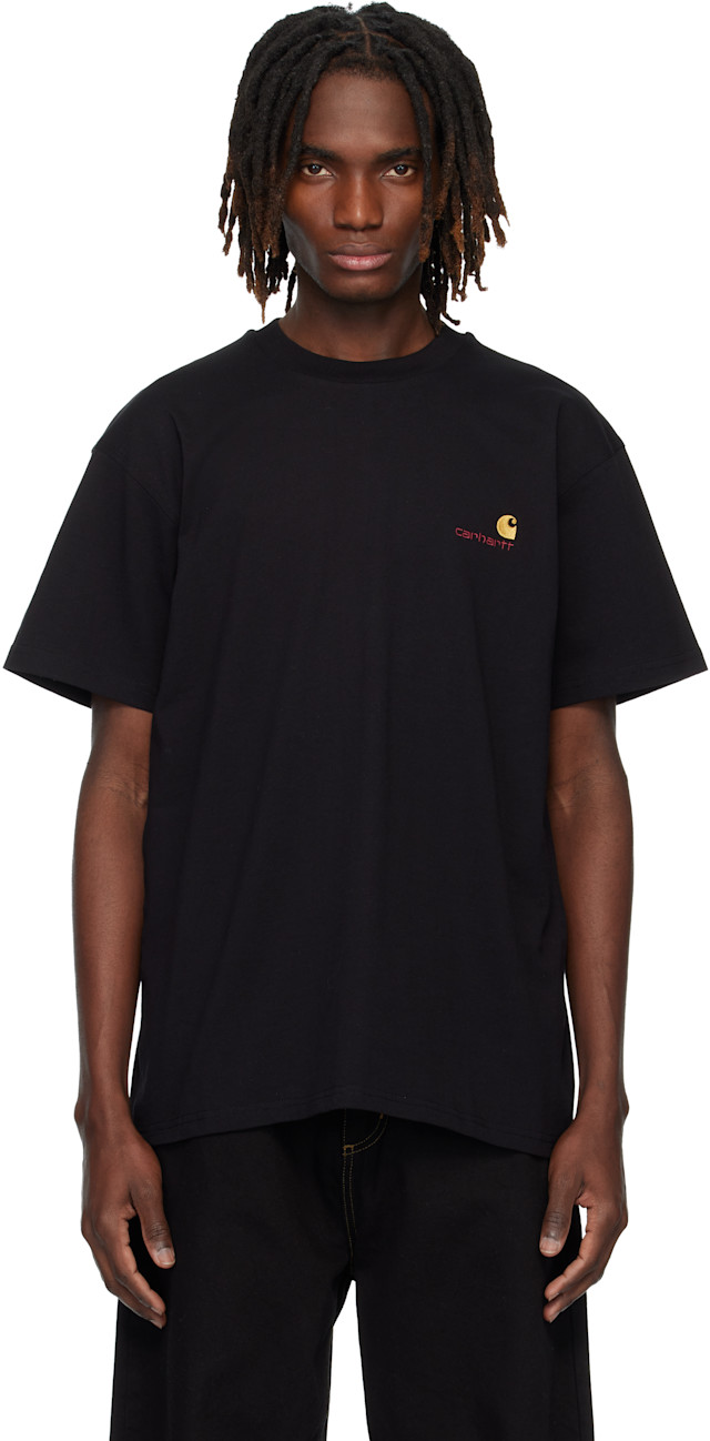 Carhartt Work In Progress: Black S/S American Script T-shirt | SSENSE
