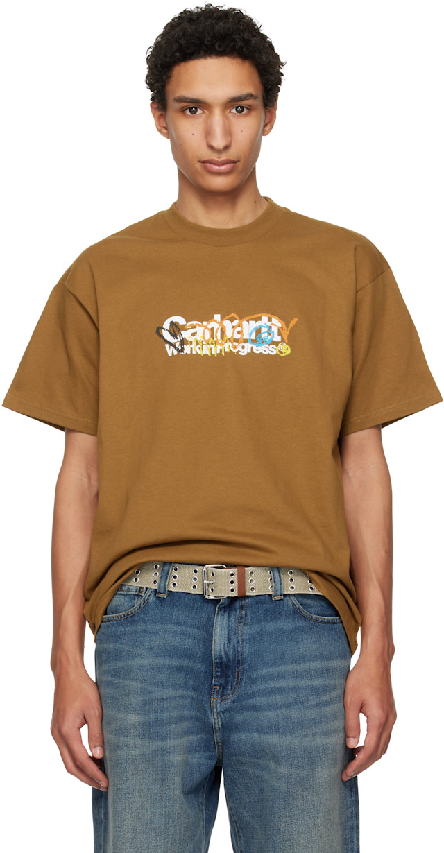 Carhartt Work In Progress: Brown S/S Primary T-shirt | SSENSE