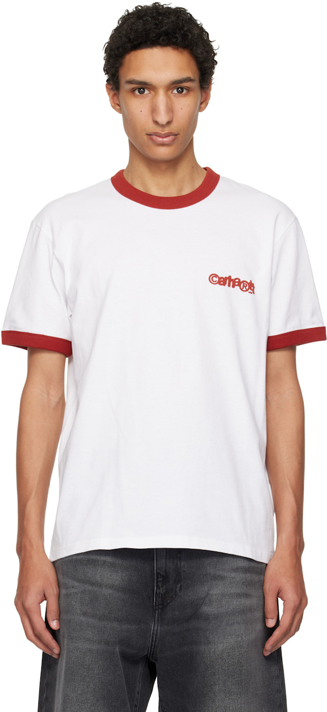 Carhartt Work In Progress: ホワイト S/S Lp リンガーTシャツ