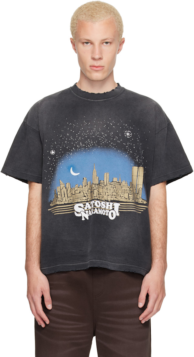 Satoshi Nakamoto: Gray Tourist T-shirt | SSENSE
