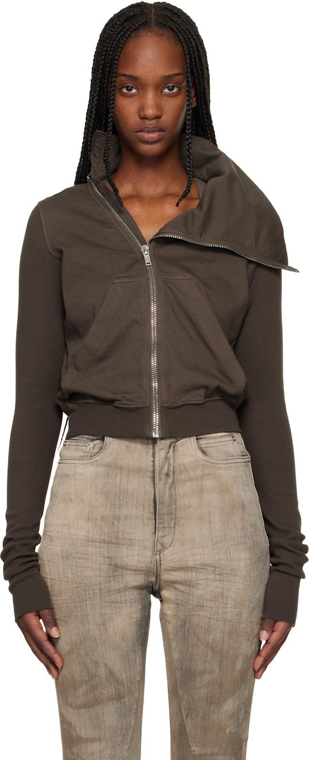 Rick Owens DRKSHDW ファーベスト デニム ブラウン S相当 Rick Owens DRKSHDW: Brown Temple Mountain Sweatshirt | SSENSE