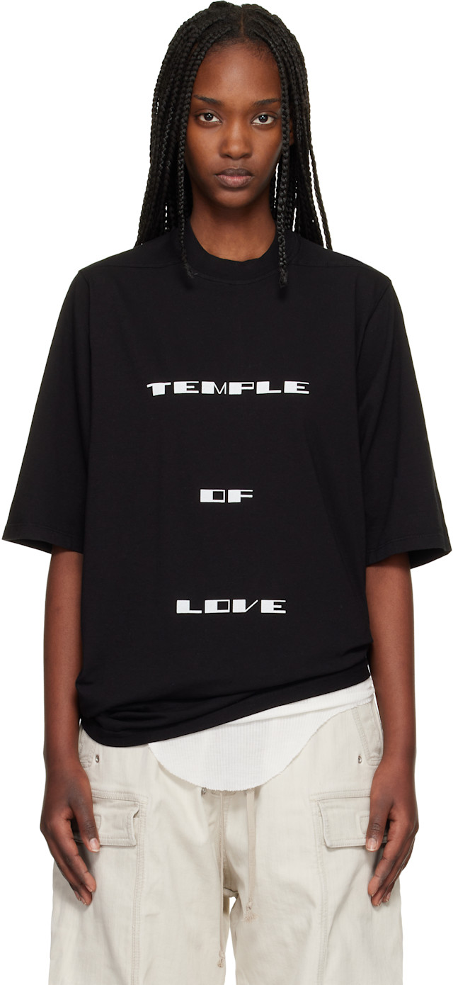 Rick Owens DRKSHDW: Black Temple Jumbo S/S T-shirt | SSENSE