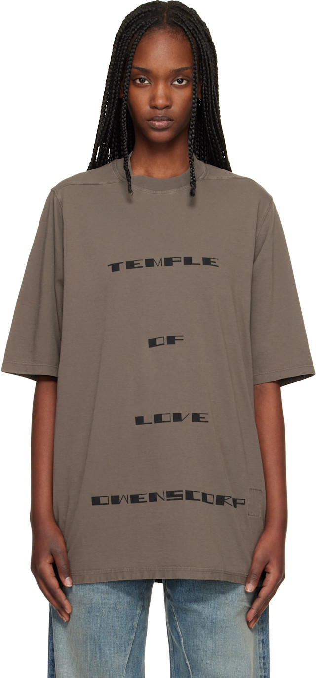 Rick Owens DRKSHDW: グレー Temple Jumbo S/S Tシャツ | SSENSE 日本