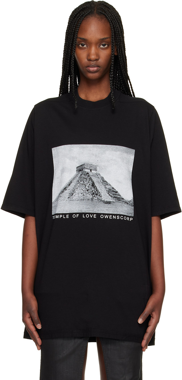Rick Owens DRKSHDW: ブラック Temple Jumbo S/S Tシャツ | SSENSE 日本