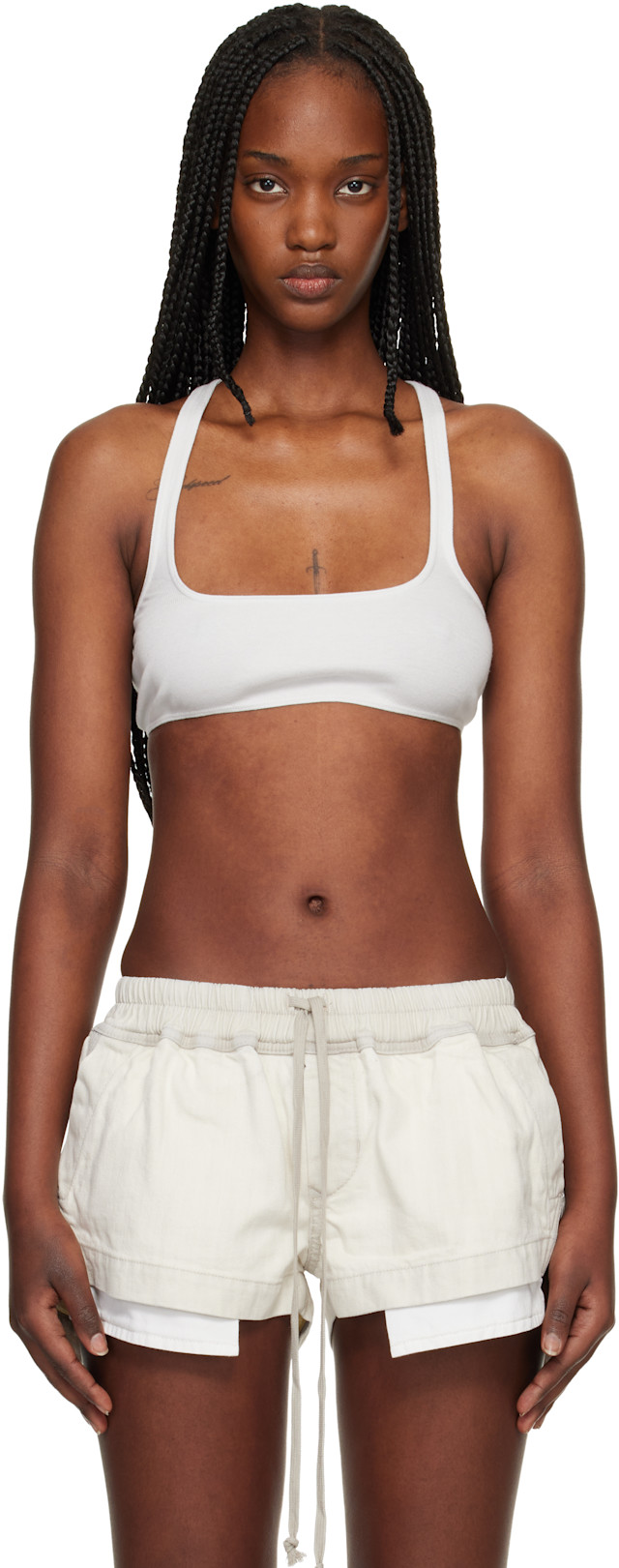 Rick Owens DRKSHDW: White Temple Unhorny Top | SSENSE