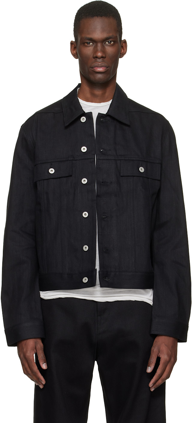 RICK OWENS DRKSHW TRUCKER JKT デニムジャケット Rick Owens DRKSHDW: ブラック Temple デニム トラッカージャケット