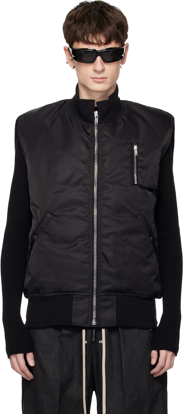 Rick Owens DRKSHDW: Black Temple SL Tankers Bomber Vest | SSENSE