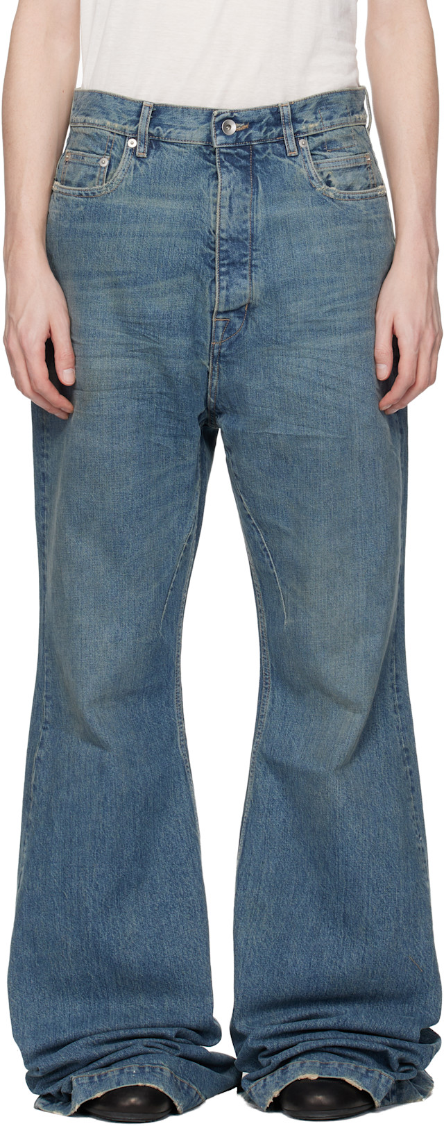 Rick Owens DRKSHDW: Blue Temple Bolan Bootcut Jeans | SSENSE Canada