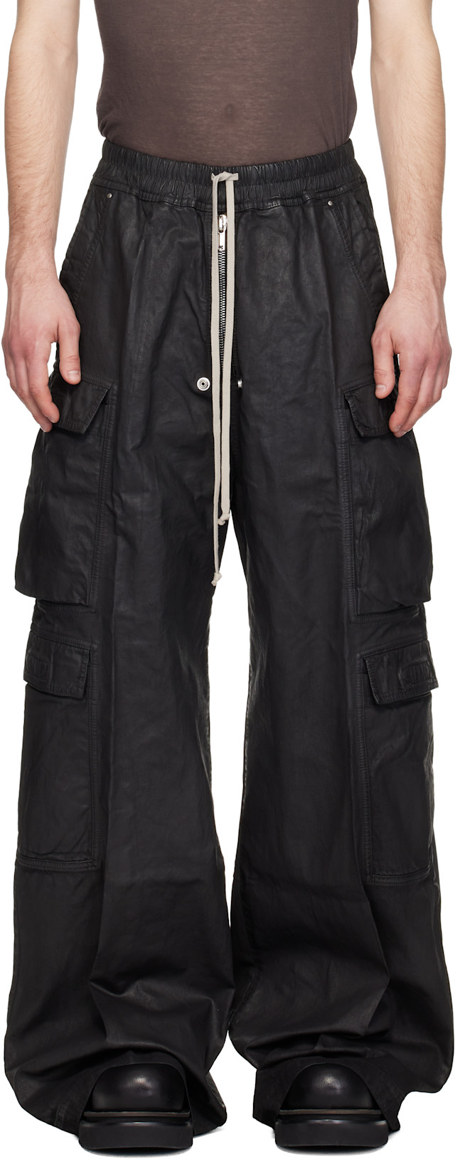 Rick Owens DRKSHDW MASTODONデニム Mブラックカーゴ Rick Owens DRKSHDW: ブラック Temple Double Jumbo Belas デニム