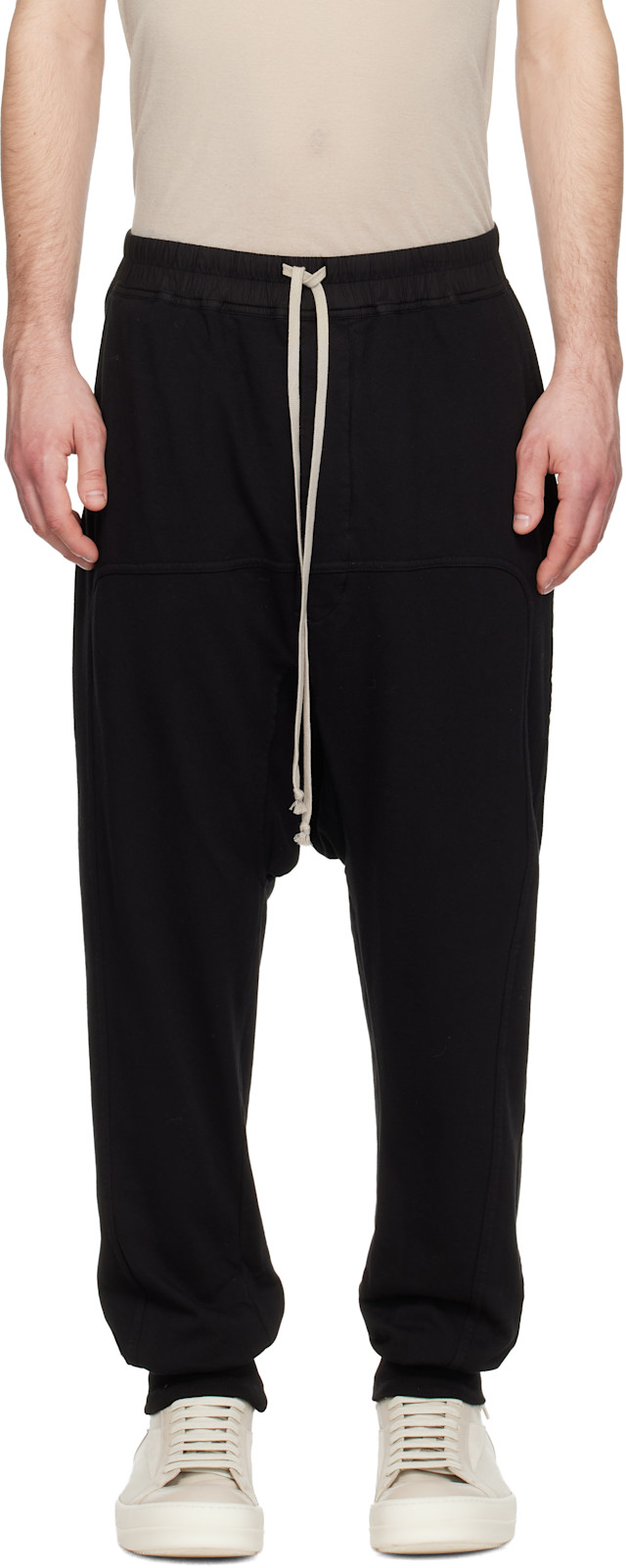 Rick Owens DRKSHDW: Black Temple Drawstring Lounge Pants | SSENSE