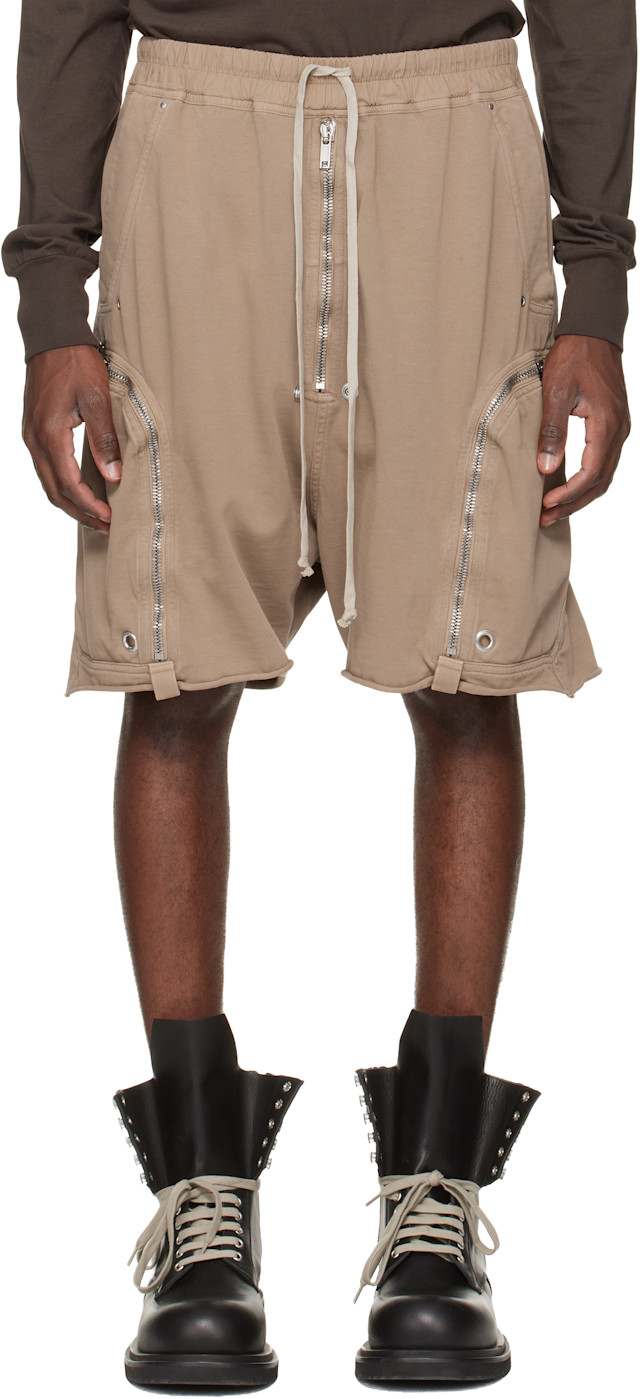 Rick Owens DRKSHDW: Taupe Temple Bauhaus Pods Shorts | SSENSE
