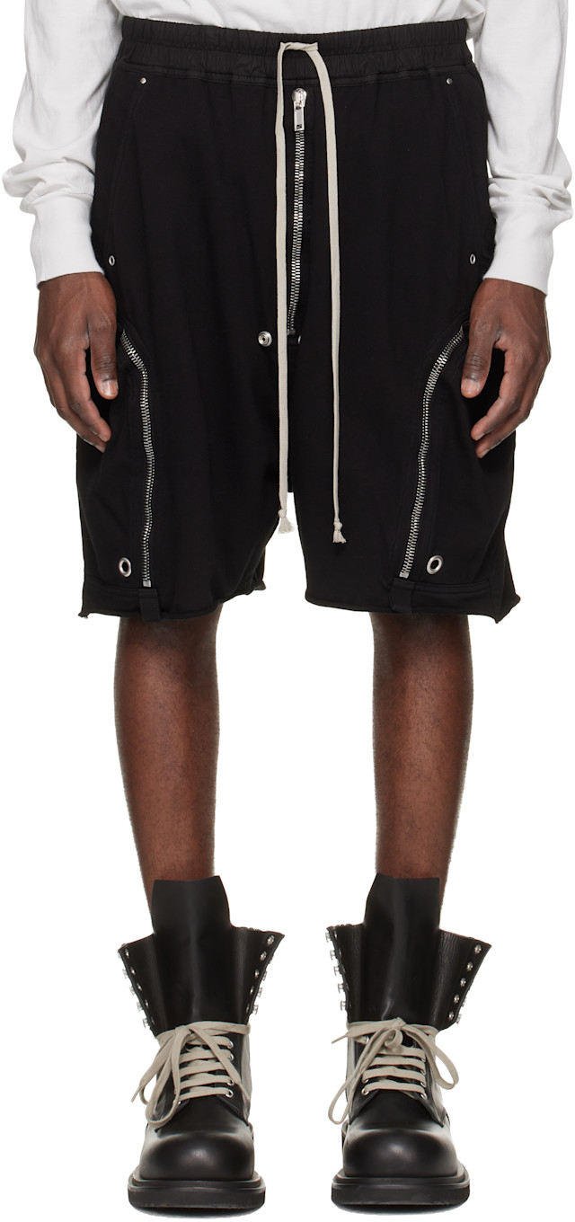 Rick Owens DRKSHDW: ブラック Temple Bauhaus Pods ショートパンツ