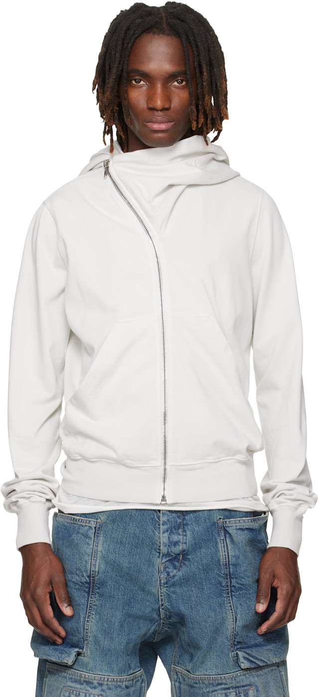 トップス Rick Owens DRKSHDW Mountain Hoodie White Rick Owens DRKSHDW: Off-White Temple Mountain Hoodie | SSENSE