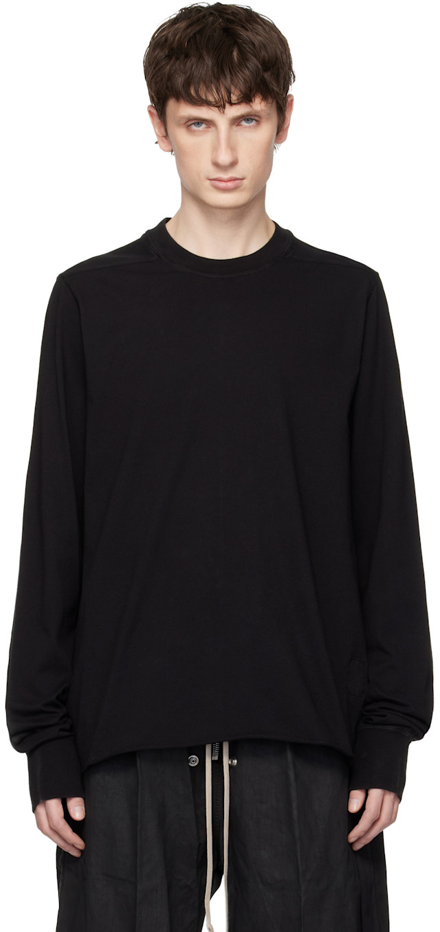 Rick Owens DRKSHDW: ブラック Temple クルーネック スウェットシャツ
