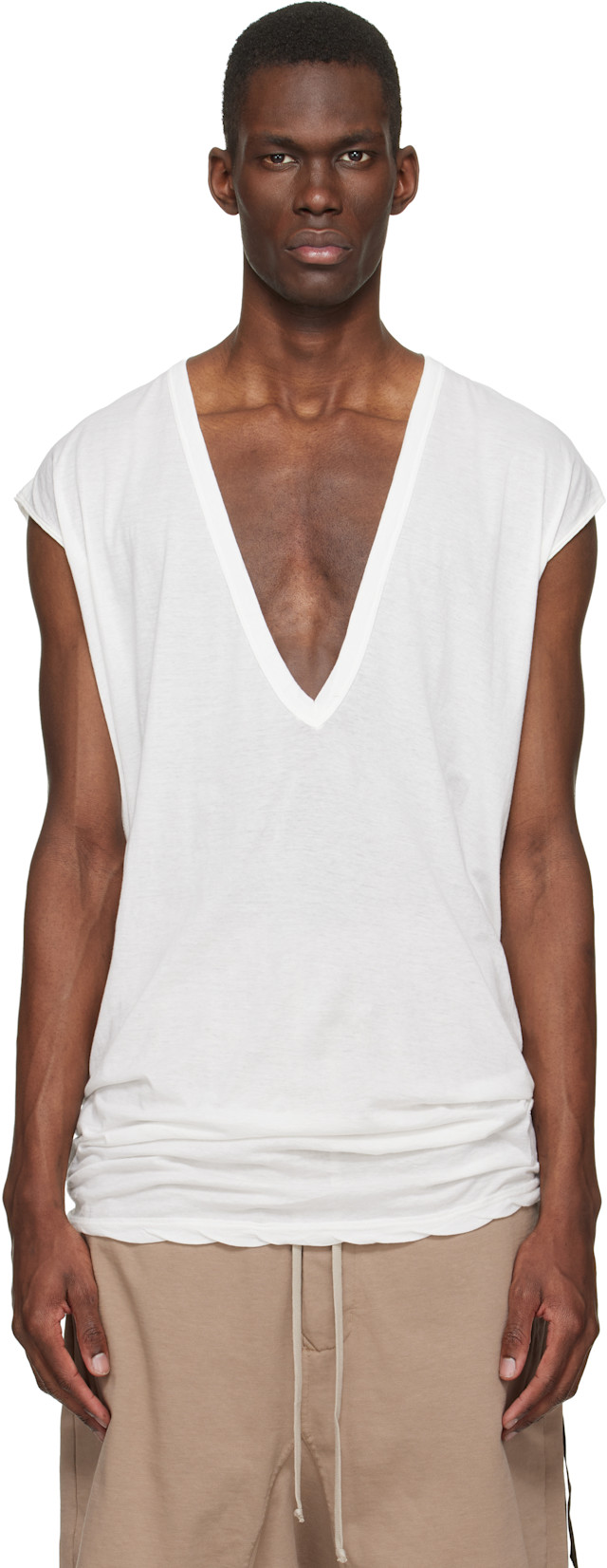 Rick Owens DRKSHDW: White Temple Dylan T-shirt | SSENSE