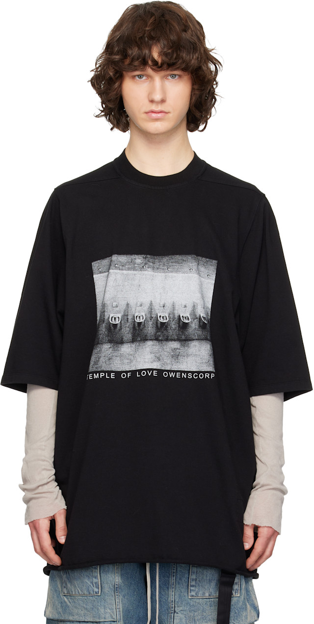 Rick Owens DRKSHDW: ブラック Temple Jumbo S/S Tシャツ | SSENSE 日本
