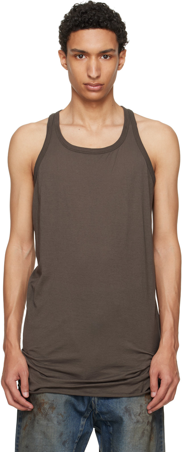 Rick Owens DRKSHDW: Brown Temple Loose Tank Top | SSENSE