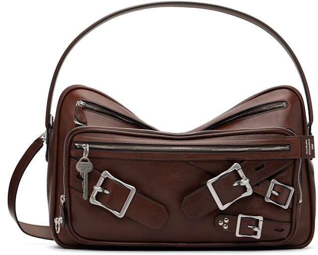 Acne Studios: Brown Camero Camera Buckles Bag | SSENSE