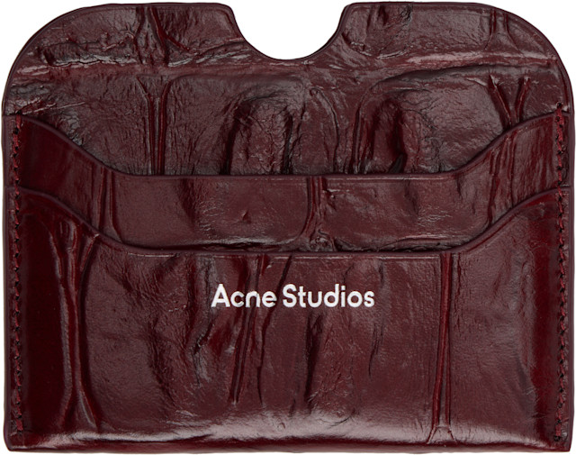 【最終大幅お値下げ】Acne Studios ケース　カードケース Acne Studios: バーガンディ レザー カードケース | SSENSE 日本