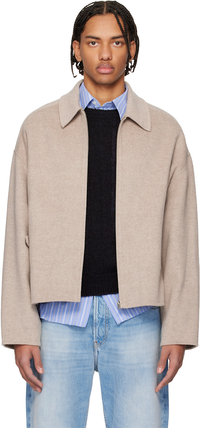 Acne Studios: ベージュ カシミヤ ジャケット | SSENSE 日本