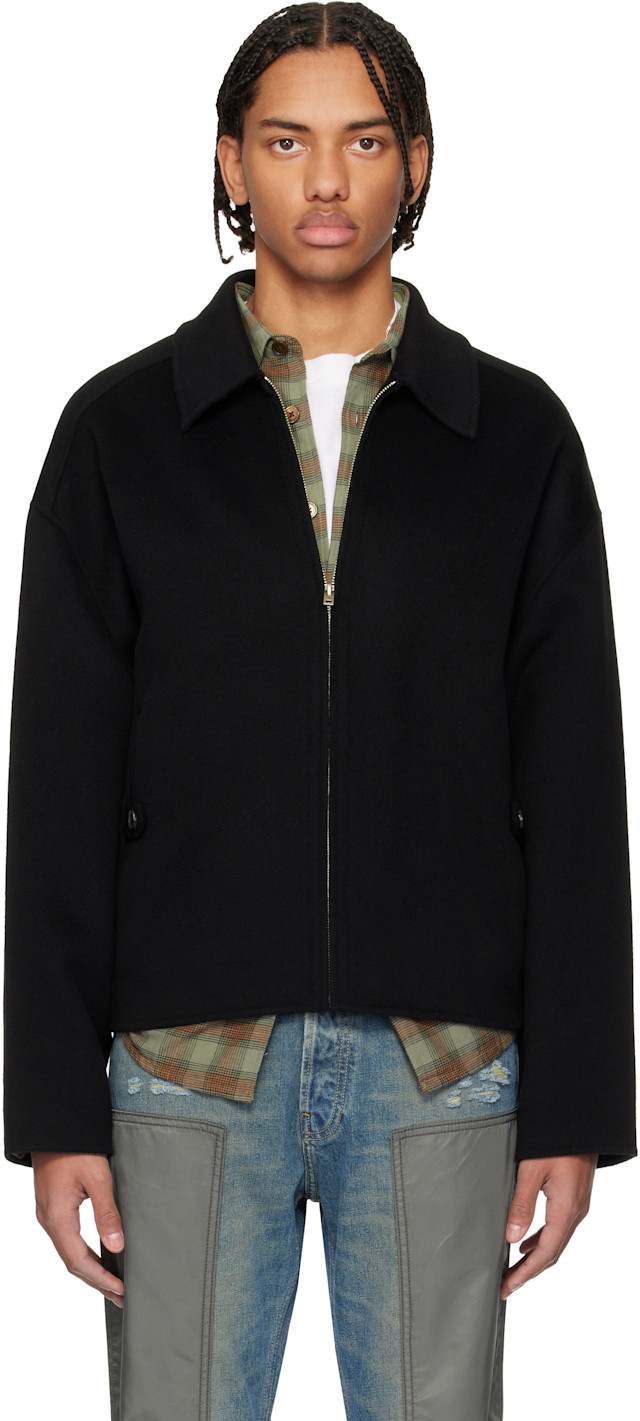 Acne Studios: Black Cashmere Jacket | SSENSE