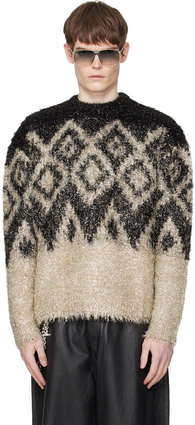 Acne Studios: ブラック Metallic Knit セーター | SSENSE 日本