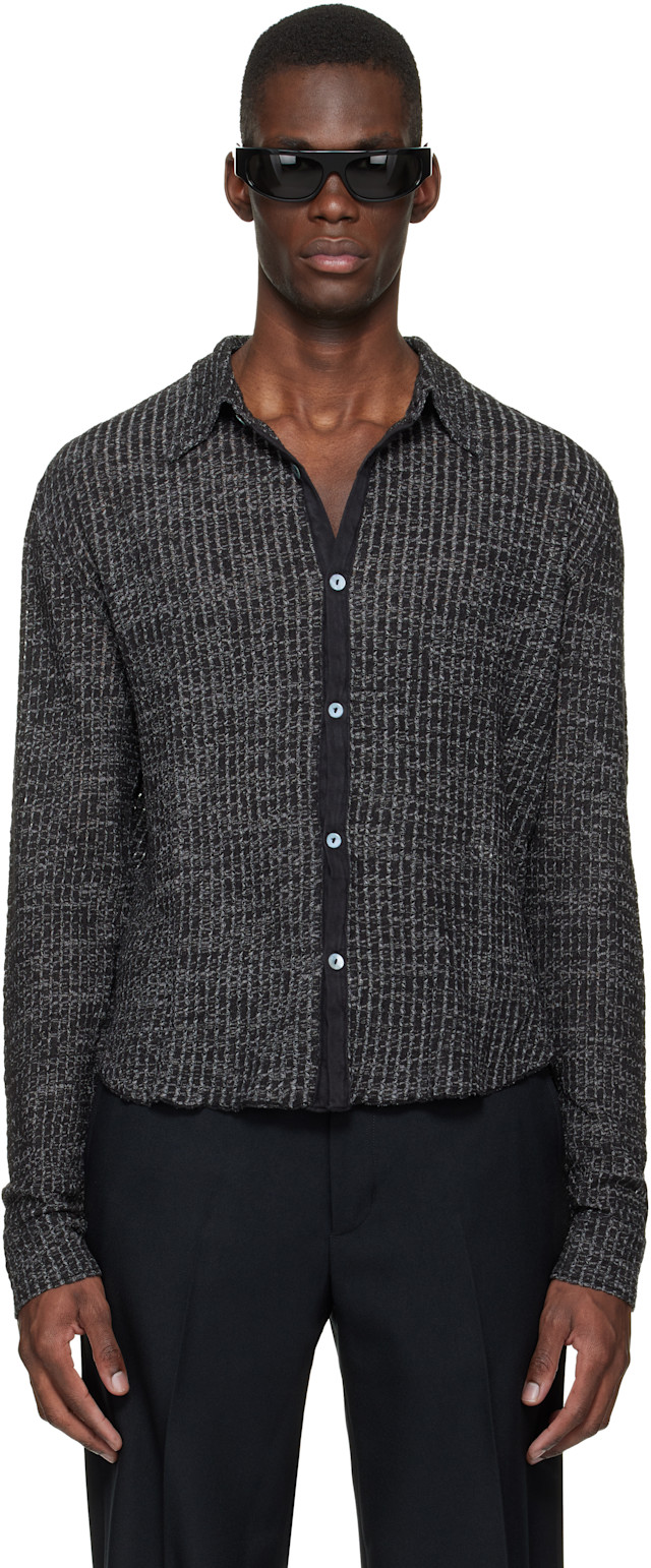 Stockholm (Surfboard) Club: Black Knitted Shirt | SSENSE