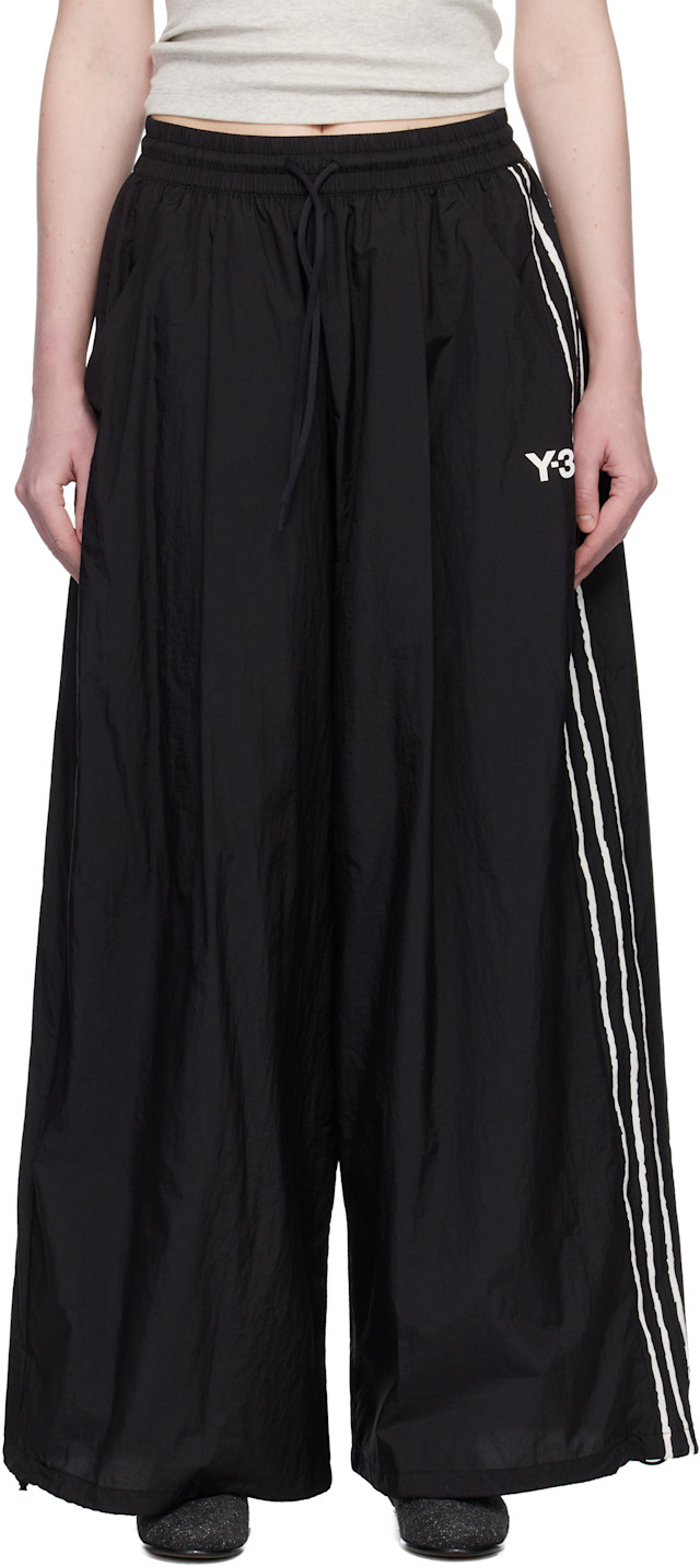 Y-3: Black 3S Wide Track Pants | SSENSE