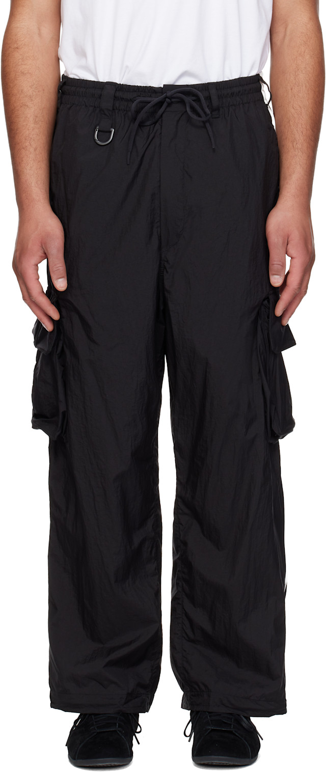 Y-3: Black Nylon Wired 3 Stripes Cargo Pants | SSENSE