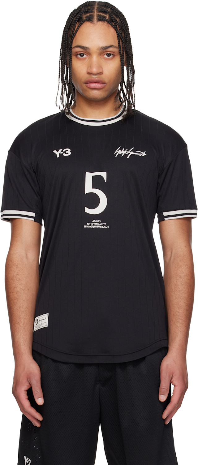 Y-3: Black Jude Bellingham Soccer Short Sleeve Jersey | SSENSE