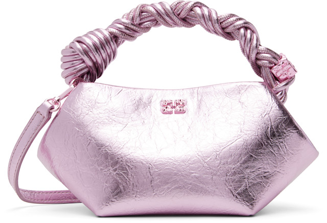 GANNI: Pink Metallic Mini Bou Bag | SSENSE Canada