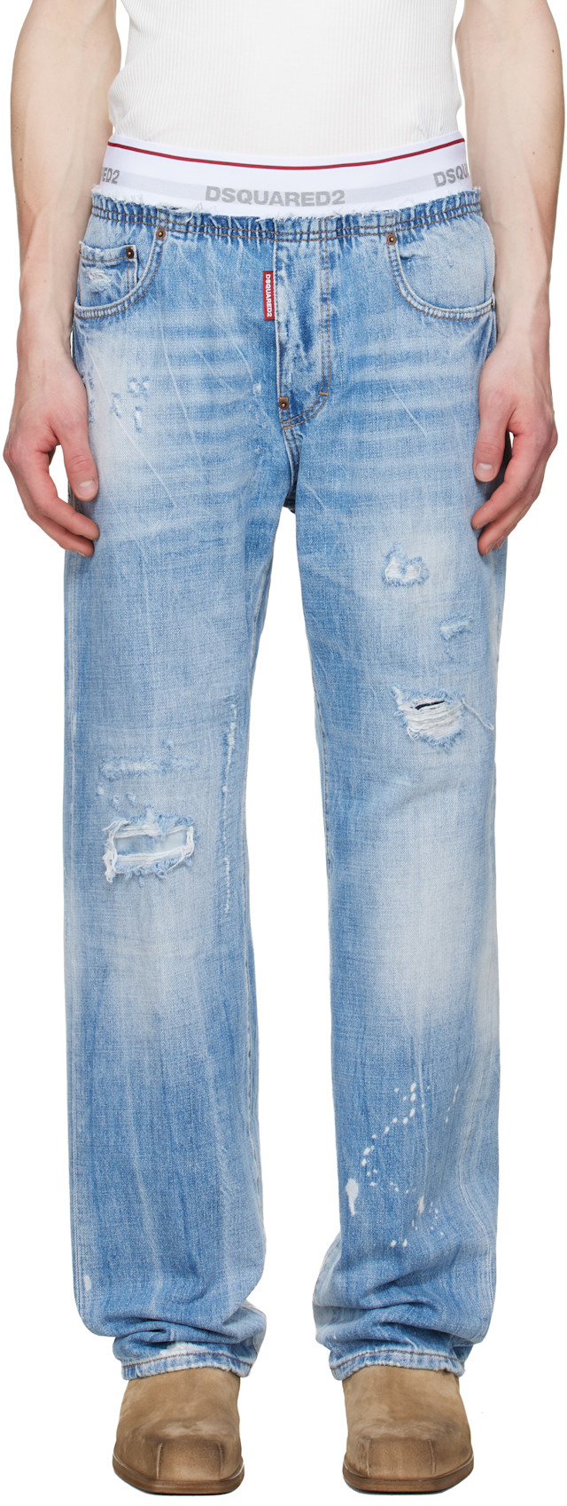 DSQUARED2gジャン Dsquared2: Blue Light Wash Jogger Jeans | SSENSE