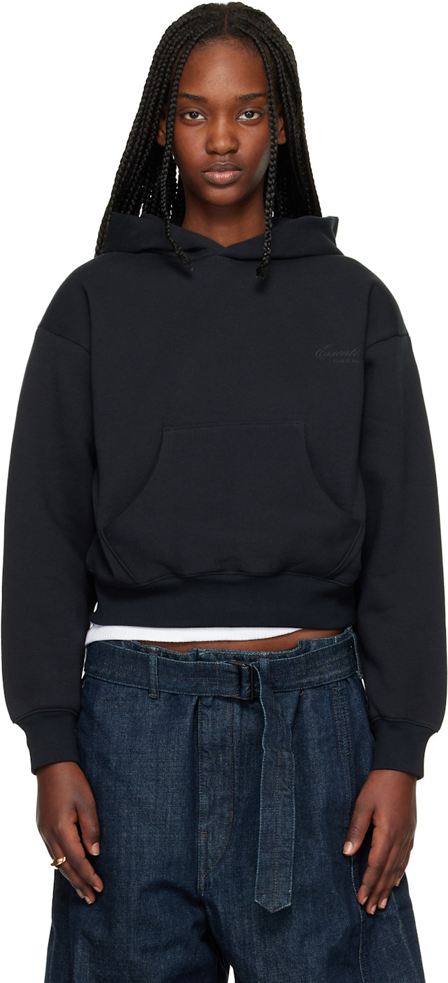 Fear of God ESSENTIALS: Black Classic Hoodie | SSENSE