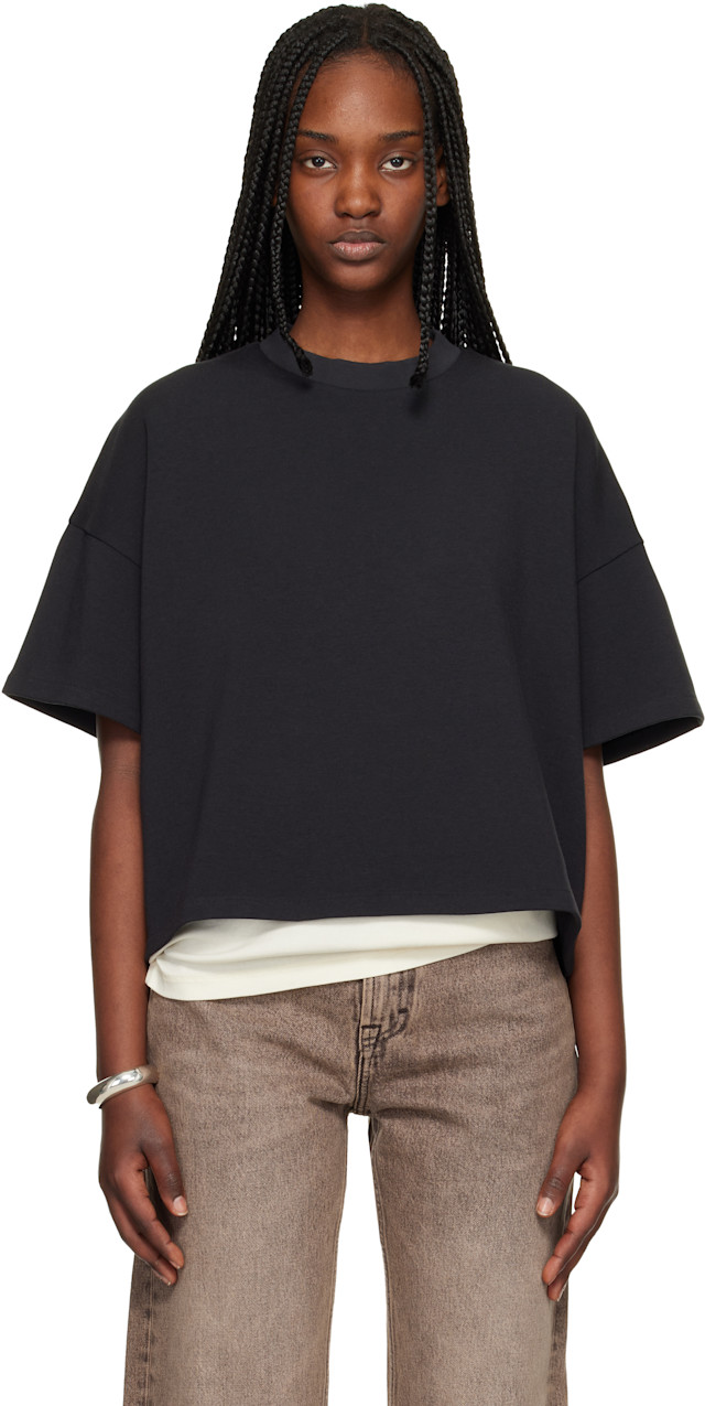 Fear of God ESSENTIALS: Black Boxy T-shirt | SSENSE Canada