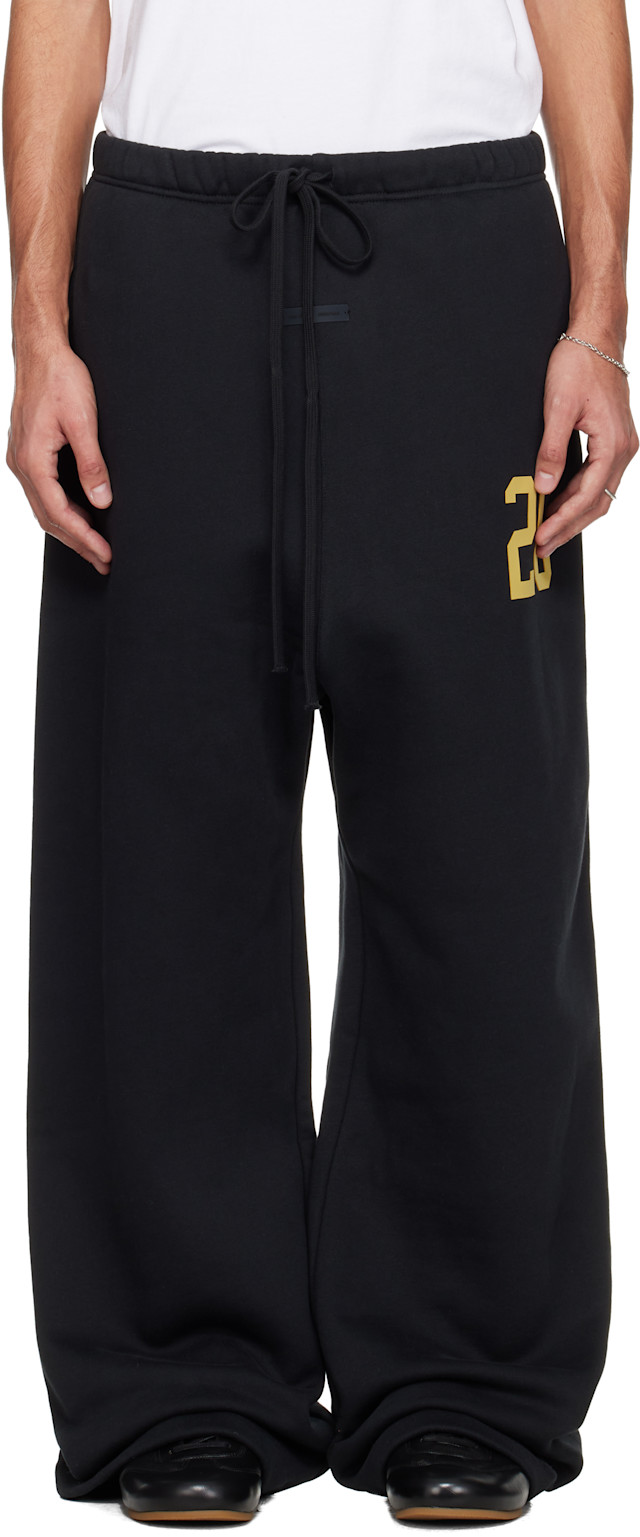 Fear of God ESSENTIALS: Black Holiday Lounge Sweatpants | SSENSE