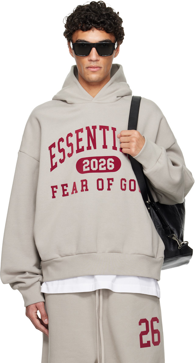 Fear of God ESSENTIALS: Gray Holiday Classic Hoodie | SSENSE