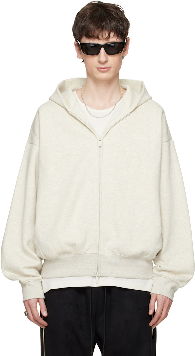 Fear of God ESSENTIALS: Gray Signature Classic Full Zip Hoodie