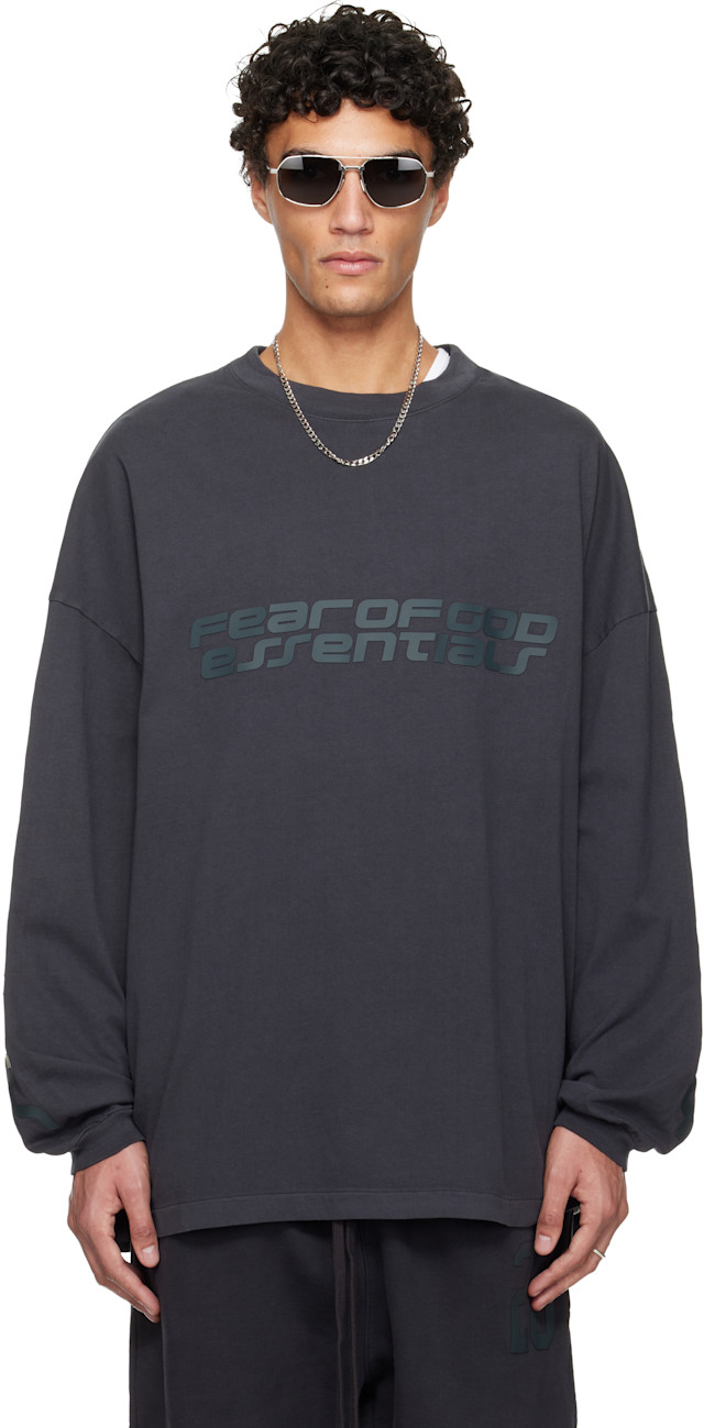 Fog Essentials tシャツロゴグレーライトオーツ長袖　入手困難 essentials-gray-holiday-90s-
