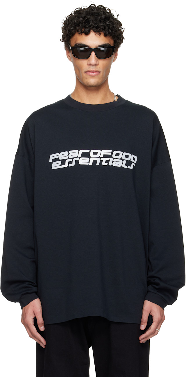 Fear of God ESSENTIALS: Black Holiday Ponte 90s Long Sleeve T