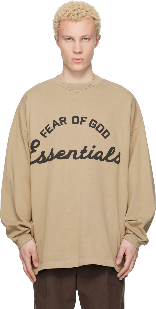 Fear of God ESSENTIALS: ベージュ Training 90s 長袖Tシャツ | SSENSE