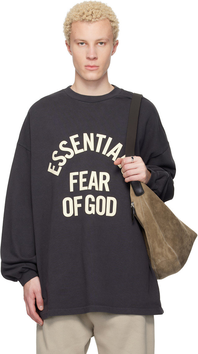 こ*つ様 ESSENTIALS FEAR OF GOD長袖Tシャツ L クルーネ Fear of God ESSENTIALS: ブラック Campus 90s 長袖Tシャツ | SSENSE 日本